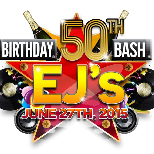 We need a logo for my friend EJ's 50th birthday bash Design by J.K. Design