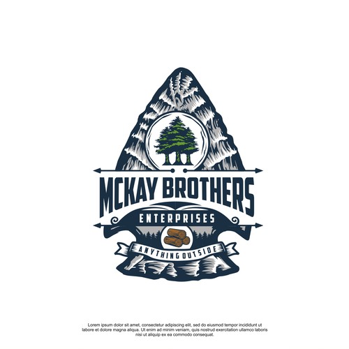 Design a rustic logo involving Native American arrowhead for a tree cutting company Design by GengRaharjo