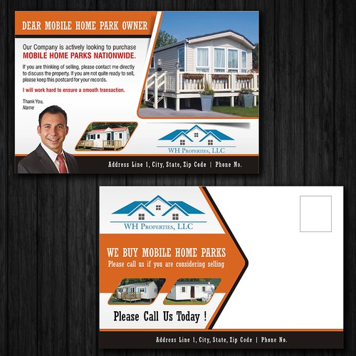 Create an eye catching postcard for use by a real estate investment