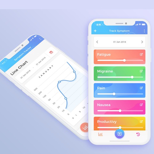 Design a beautiful, professional UI for a Symptom Tracker app Design by masdikastd