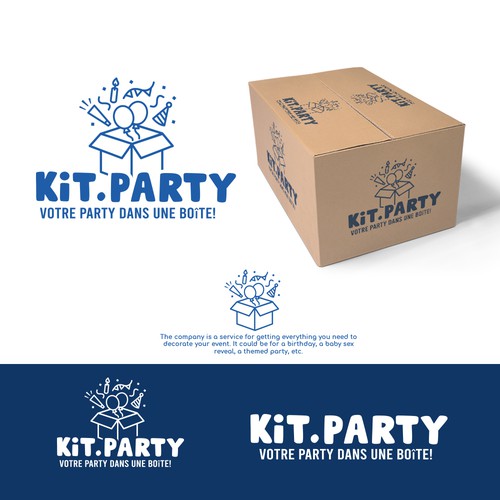 Design a fun logo for a businees offering a party in a box! Design by AdryQ