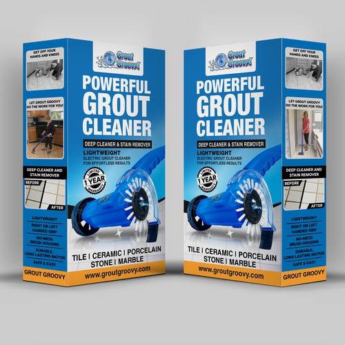 Grout Groovy! Premium Model Electric Stand Up Tile Grout Cleaner