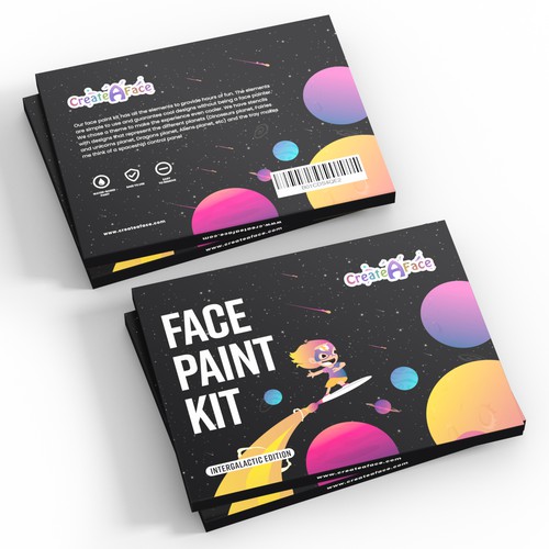 Minimalistic Thematic Box design for a face painting products brand Design by CUPEDIUM