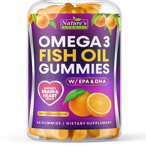 Tasty Omega 3 Fish Oil Gummies Design needed for Nature's Gummies Design by GenScythe