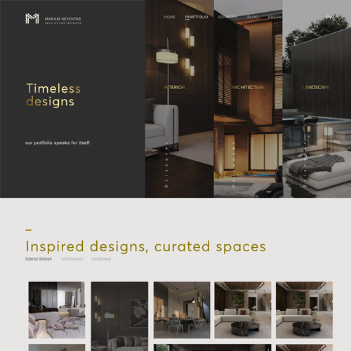 Designs site design for elite high end interior designer 