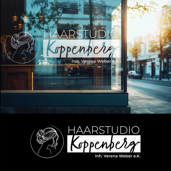 Hair Studio Koppenberg — Elegant Salon Wordmark & Icon