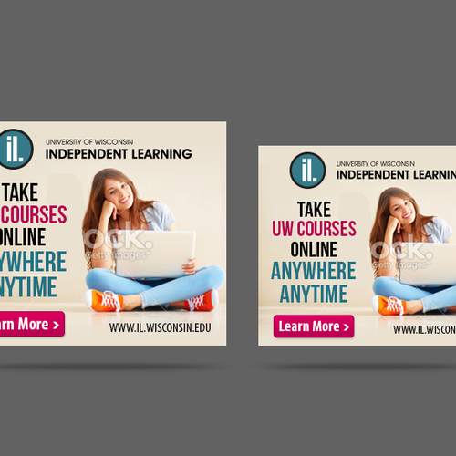 Create web banners for University of Wisconsin Independent Learning Design by T Creative