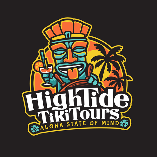 Tiki Boat Tour Logo Design by Rock N Draw