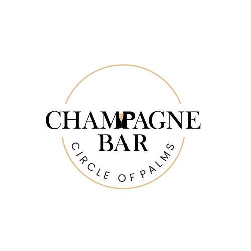 Luxury and modern Champagne Bar logo Design by kyzul studio