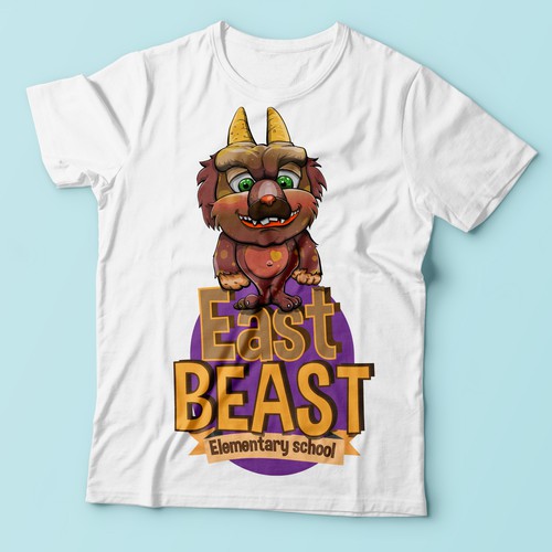 The East Beast - a fun mascot for an elementary school Design by Aleksandar Stanojev