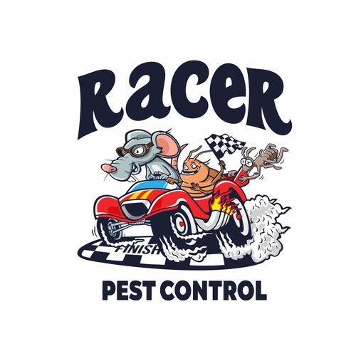 Design a cartoonish "Racing Pest at finish line" to promote our new pest control company Design by Noessa