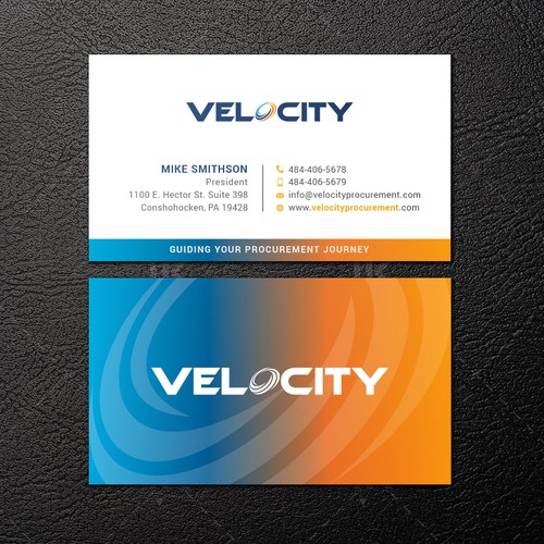 Velocity Procurement - Logo Rebranding - Business Card Design Design by IK_Designs