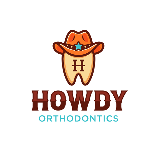ISO fun, youthful, western themed logo for an orthodontic dental practice in the suburbs Design by Grad™