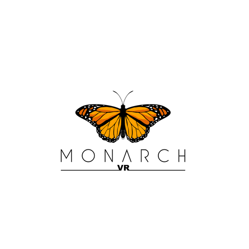 Design a fun, modern logo for a VR game featuring the Monarch Butterfly Design by Vitto.juice