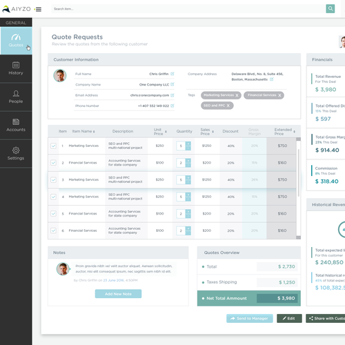 UI/UX Design for a Price Quoting Software Design by teoser