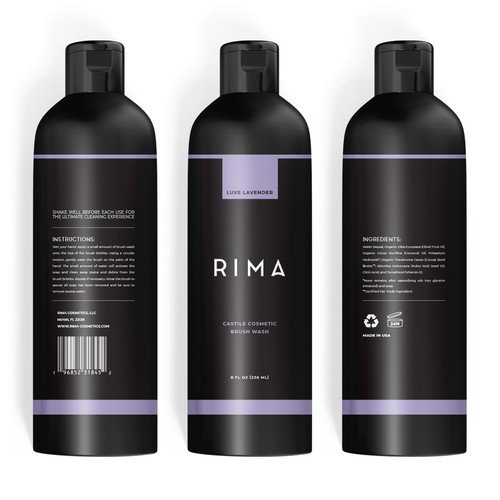 Minimalist Label for a luxury brand of cosmetic brush washes Design by PCab Designs