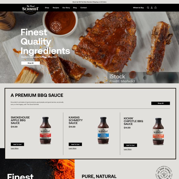 landing page for barbecue sauce products