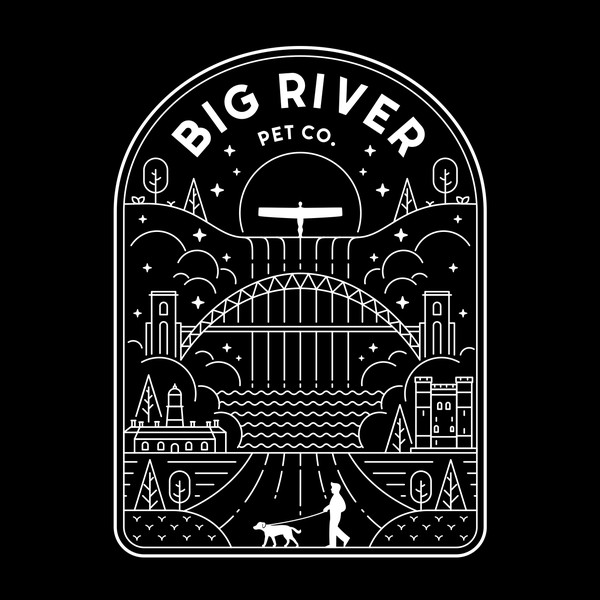 Design réalisé par Prasetyadavid et intitulé "Big River Pet Co. Adventure Clothing Brand  "