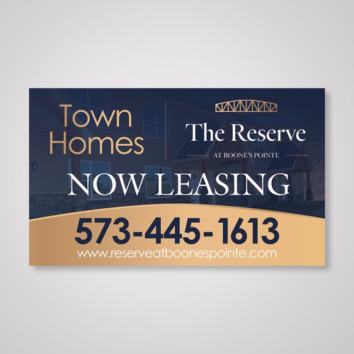 Designer needed: Eye Catching Now Leasing sign for New Apartment Development Design by @Franshi