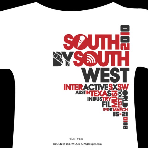 Design Official T-shirt for SXSW 2010  Réalisé par deejayuste