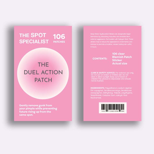 Pimple Patch PACKAGING to appeal to FEMALE BEAUTY user Design by 04kk graphics