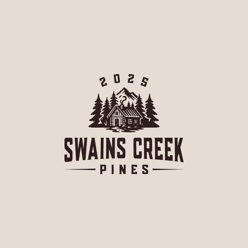 "Swains Creek Pines 2025 Logo - Rustic Mountain Community" winning Merchandise