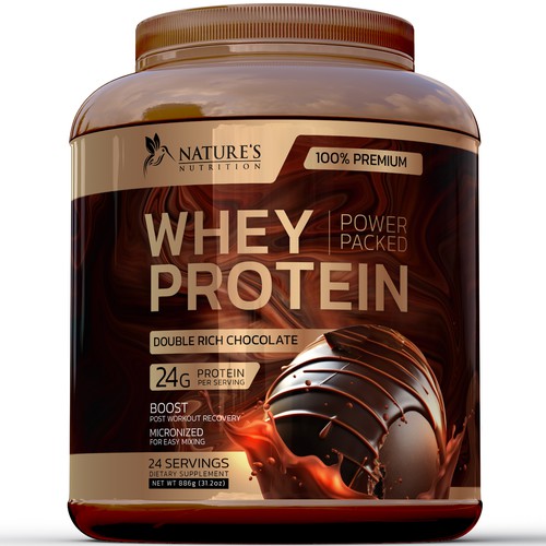 Tasty Whey Protein Chocolate Design Needed for Nature's Nutrition Design by R O S H I N