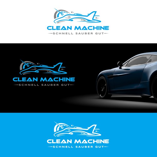 CleanMachine / Logo for Car and Plane Detailing Design by Ideaplane Studio