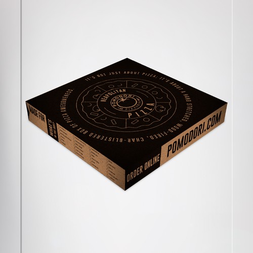 Fun, functional pizza box for Neapolitan pizzeria. Design by IgnacioIdeas
