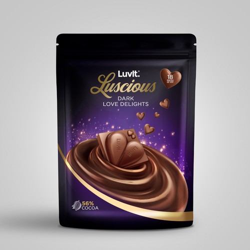 Design a standout label for a Premium Chocolate Homepack Réalisé par sougatacreative