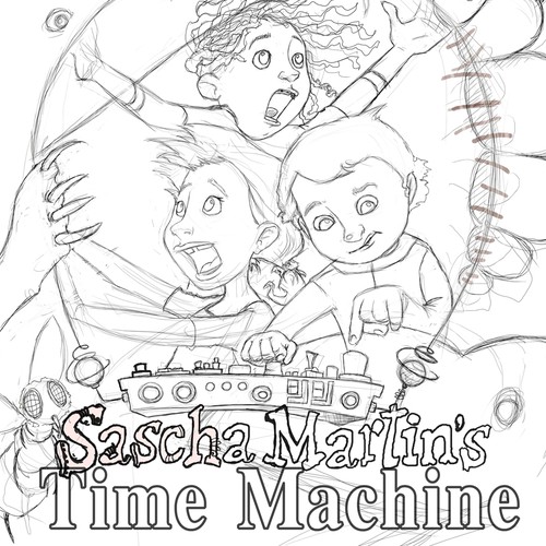 Create an irresistible book cover design for Sascha Martin's Time Machine Diseño de Manuela Pentangelo
