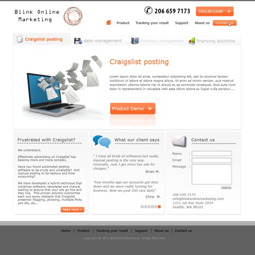 Blink Online Marketing needs a new website design デザイン by Vinterface