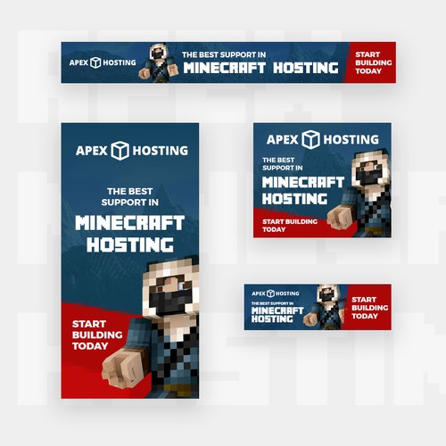 Minecraft Hosting Display Ads バナー広告 コンペ 99designs