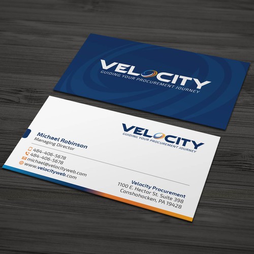 Velocity Procurement - Logo Rebranding - Business Card Design Design by Tcmenk