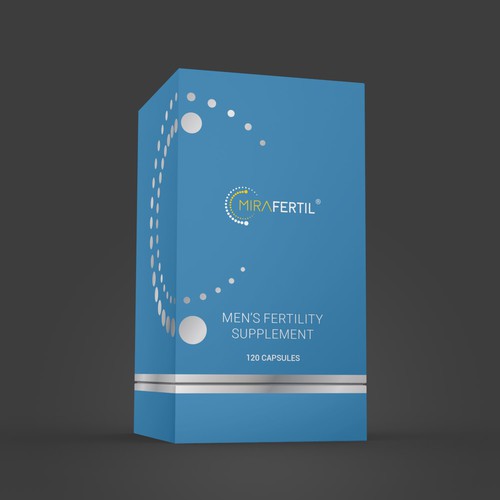 a box for male reproductive supplement improves sperm quality that look professional yet luxurious Design by CK Graphic