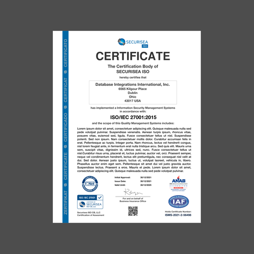 ISO Certificate Design Design by K-Art Lab