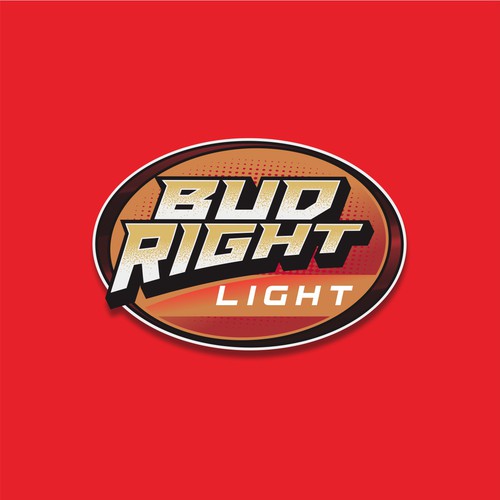 Bud Right.  The great new American Beer for good ol' fashioned American beer drinkers. Design by gientescape std.