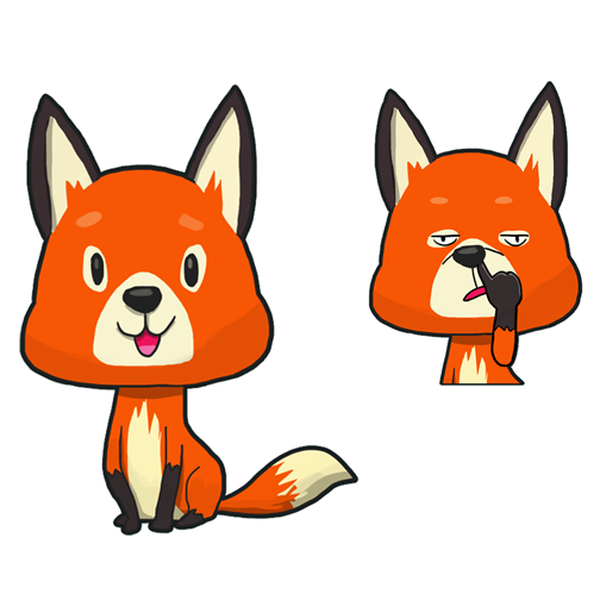 CREATE A UNIQUE, FUNNY AND INTERESTING "FOX" STICKER PACK FOR USEIN A CHAT APP!