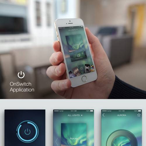 Create an cool, fluid, engaging lighting control app for OnSwitch Lighting Experiences. Design by saishay