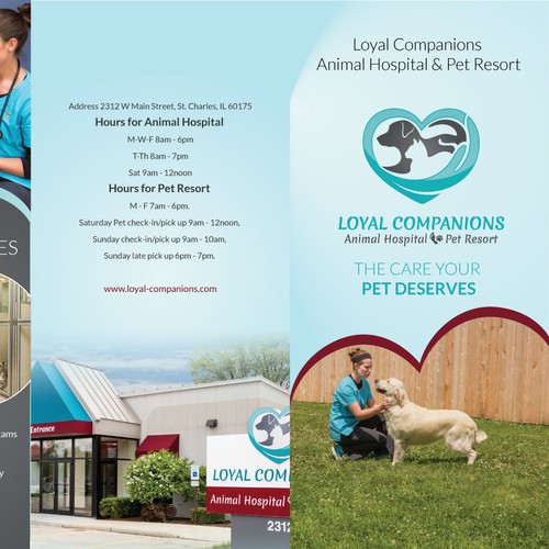 Create an engaging brochure for my animal hospital & pet resortshow we provide the best in pet