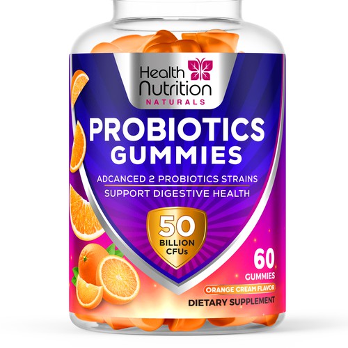 Healthy Probiotic Gummies Label needed for Health Nutrition Design by ✝DeSiGnEr✝JOHN