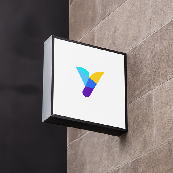 modern digital logo initial "y"