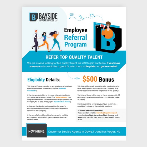 Designs Need A Flier To Announce Awesome Employee Referral Program Target Demo Young Tech 4609