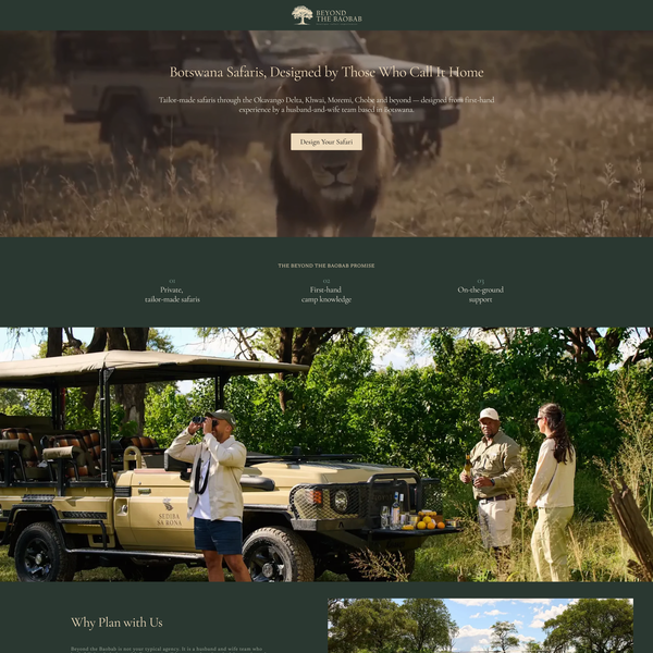 Luxury Safari Web Design | High-Converting Squarespace Landing Page