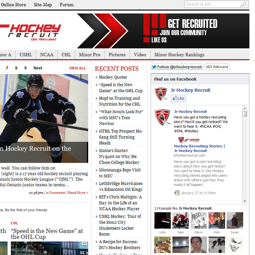 Jr Hockey Recruit Banner Ad Diseño de Mr. Legend