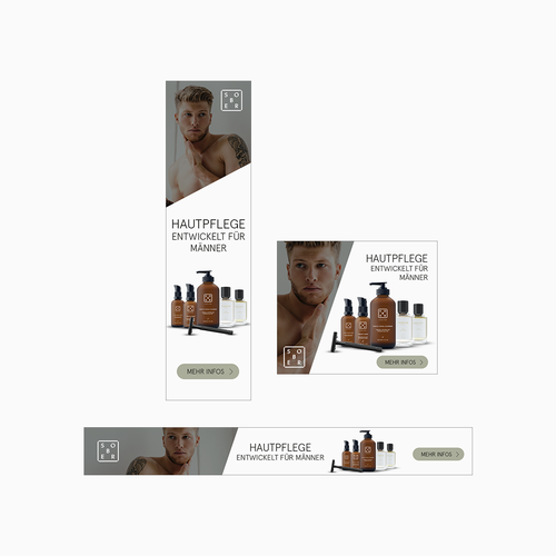 "sober Brand - Kosmetik und Parfum für Männer" winning Banner ad by AE de.sign