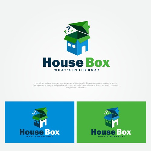 WHAT'S IN THE BOX?  Eye-catching logo to inspire interest of what people really know about a home. Design by afif_rayyan