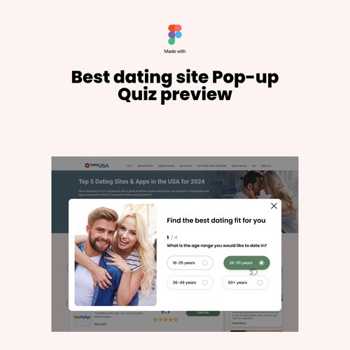 Engaging quiz feature design for product comparison website Design by DezainHub