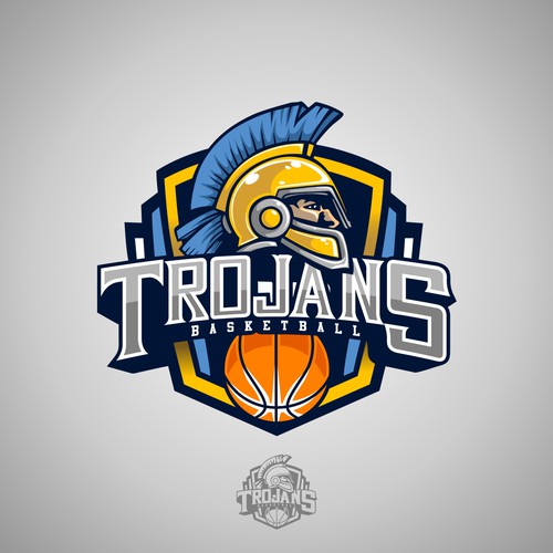 Boys basketball team logo " Trojans " Design réalisé par WhereisGmbl