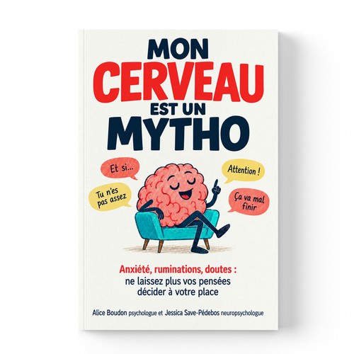 "Book cover for a light-hearted French psychology book" winning Business card